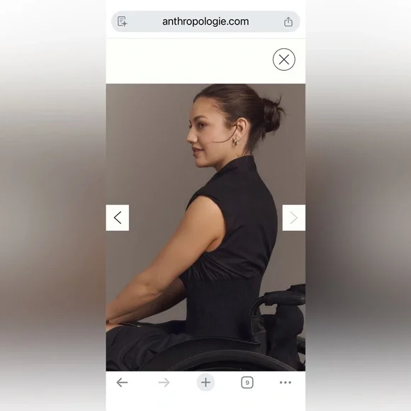 ANTHROPOLOGIE black TOMMIE Zip-Front Midi Dress MEDIUM sleeveless COTTON - Picture 9 of 13